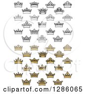 Poster, Art Print Of Black And White And Gold Crowns 2
