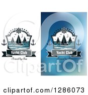 Poster, Art Print Of Nautical Yacht Club Shields With Sample Text And Boats