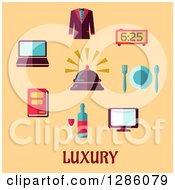 Poster, Art Print Of Luxury Items And Text On Pastel Orange