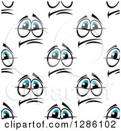 Clipart Of A Seamless Pattern Background Of Pleading Blue Eyes Royalty Free Vector Illustration