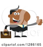 Poster, Art Print Of Modern Flat Design Of A Happy Black Businessman Holding A Thumb Up