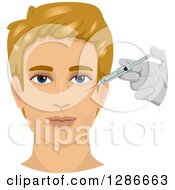 Blond White Man Getting Facial Injections By A Cosmetic Plastic Surgeon