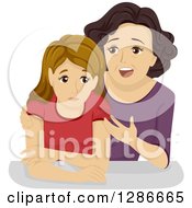 Clipart Of A Caring Mother Trying To Give Her Teenage Daughter Advice Royalty Free Vector Illustration