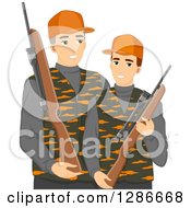 Poster, Art Print Of Caucasian Father And Son Hunting Together