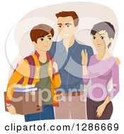 Poster, Art Print Of Happy Parents Sending Their Son Off To College