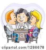 Poster, Art Print Of Happy Female Asian Ob Gyne Doctor And Caucasian Parents In A Meeting