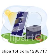 Poster, Art Print Of Sun Shining On A Solar Panel And Battery