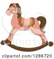 Poster, Art Print Of Pink And Brown Rocking Horse