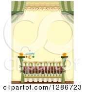Baby Crib With A Star And Moon Mobile In A Green And Yellow Room