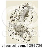 Poster, Art Print Of Pair Of Koi Fish Swimming