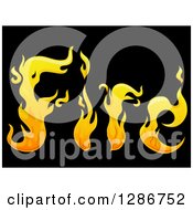 Poster, Art Print Of Yellow Flames Spelling The Word Fire On Black