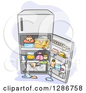 Poster, Art Print Of Open Messy Refrigerator With Spills