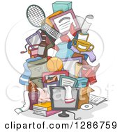 Poster, Art Print Of Pile Of Boys Sports And Bedroom Items