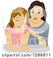 Poster, Art Print Of Girl Trying To Comfort Her Crying Friend