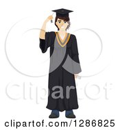 Poster, Art Print Of Happy Brunette White Male Graduate In A Gown