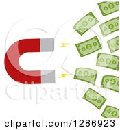 Modern Flat Design Of A Magnet Drawing In Cash Money