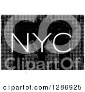 Clipart Of A White NYC Text Over A Pixel Historic Brooklyn Bridge In New York City Royalty Free Illustration by Arena Creative
