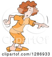 Clipart Of An Angry Pointing Brunette Caucasian Wife Or Mother Pointing Royalty Free Vector Illustration by Johnny Sajem