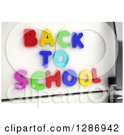 Clipart Of 3d Colorful Magnets Spelling Out BACK TO SCHOOL On A Refrigerator Royalty Free Illustration by stockillustrations