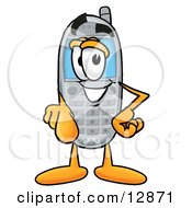 Poster, Art Print Of Wireless Cellular Telephone Mascot Cartoon Character Pointing At The Viewer