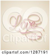 Poster, Art Print Of Pink Love Happy Valentines Day Text On Beige