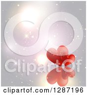 Poster, Art Print Of Two Red Hearts And A Reflection Over Flares