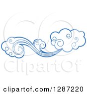 Clipart Of Swirly Blue Clouds And Wind 11 Royalty Free Vector Illustration