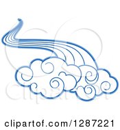 Clipart Of Swirly Blue Clouds And Wind 2 Royalty Free Vector Illustration