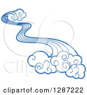Clipart Of Swirly Blue Clouds And Wind 3 Royalty Free Vector Illustration