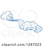Clipart Of Swirly Blue Clouds And Wind 4 Royalty Free Vector Illustration