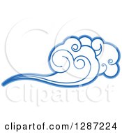 Clipart Of Swirly Blue Clouds And Wind 5 Royalty Free Vector Illustration