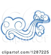 Clipart Of Swirly Blue Clouds And Wind 6 Royalty Free Vector Illustration
