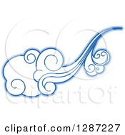 Clipart Of Swirly Blue Clouds And Wind 8 Royalty Free Vector Illustration