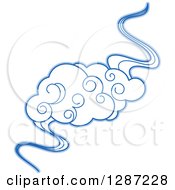 Clipart Of Swirly Blue Clouds And Wind 9 Royalty Free Vector Illustration