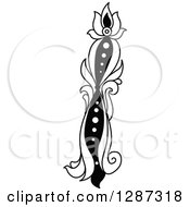 Clipart Of A Black And White Vintage Floral Capital Letter I Royalty Free Vector Illustration