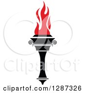 Clipart Of A Black Torch With Red Flames 38 Royalty Free Vector Illustration