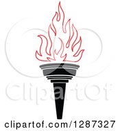 Poster, Art Print Of Black Torch With Red Flames 37