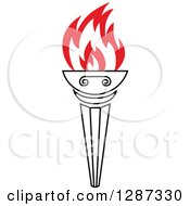 Clipart Of A Black Torch With Red Flames 34 Royalty Free Vector Illustration