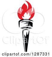 Clipart Of A Black Torch With Red Flames 32 Royalty Free Vector Illustration