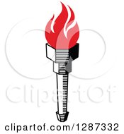 Clipart Of A Black Torch With Red Flames 33 Royalty Free Vector Illustration