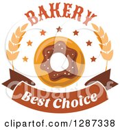 Poster, Art Print Of Bakery Best Choice Donut Design With Wheat