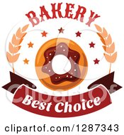 Clipart Of A Bakery Best Choice Donut Design With Wheat 2 Royalty Free Vector Illustration