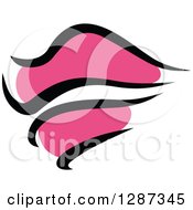Clipart Of Sketched Black And Pink Feminine Lips 9 Royalty Free Vector Illustration by Vector Tradition SM