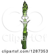 Clipart Of A Happy Asparagus Stalk Character Looking Up Royalty Free Vector Illustration