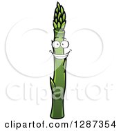 Clipart Of A Happy Grinning Asparagus Stalk Character Royalty Free Vector Illustration