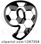 Poster, Art Print Of Grayscale Soccer Ball Number Nine