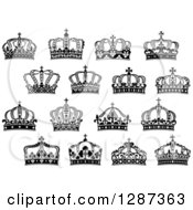 Poster, Art Print Of Black And White Crowns 12