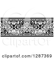 Poster, Art Print Of Black And White Ornate Floral Arabian Border 2
