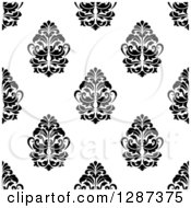 Poster, Art Print Of Seamless Background Design Pattern Of Black And White Damask 5