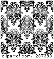 Poster, Art Print Of Seamless Background Design Pattern Of Black And White Damask 8